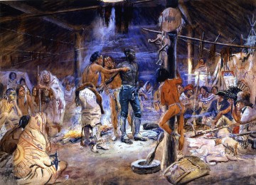 York 1908 Charles Marion Russell Indios americanos Pinturas al óleo